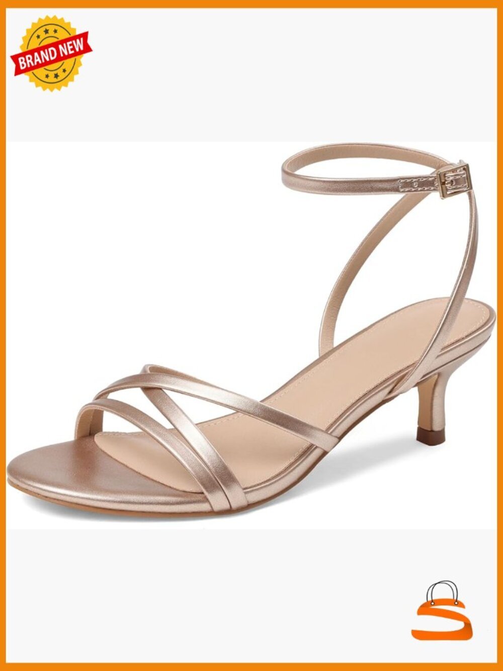 Strappy Kitten Heels Low Heel Sandals Ankle Strap Open Toe Dressy Wedding Shoes